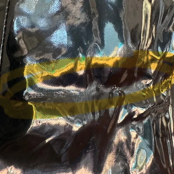 Vintage Lip Service Black Vinyl Pinafore Dress size M Y2K made in USA - Picture 11 of 13